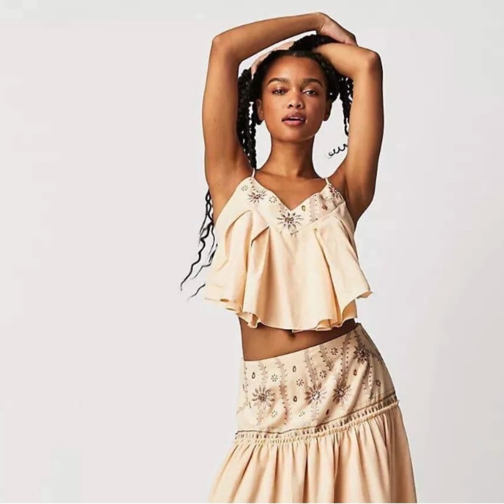 Free People Crystal Cove Sleeveless Linen Top